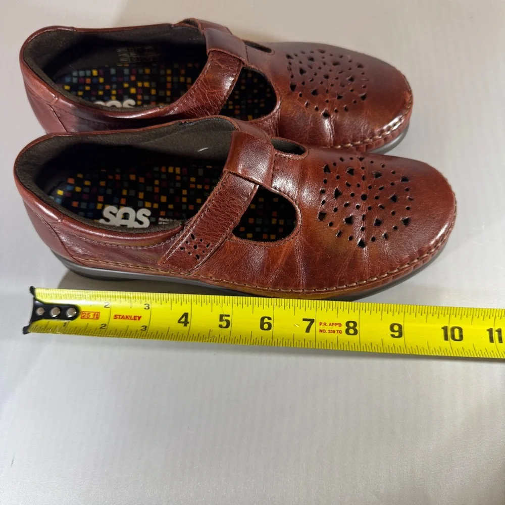 SAS Mary Jane Brown Leather 7.5 Academia Lolita US Tripad Comfort Shoes Y2K 90s - Picture 9 of 13